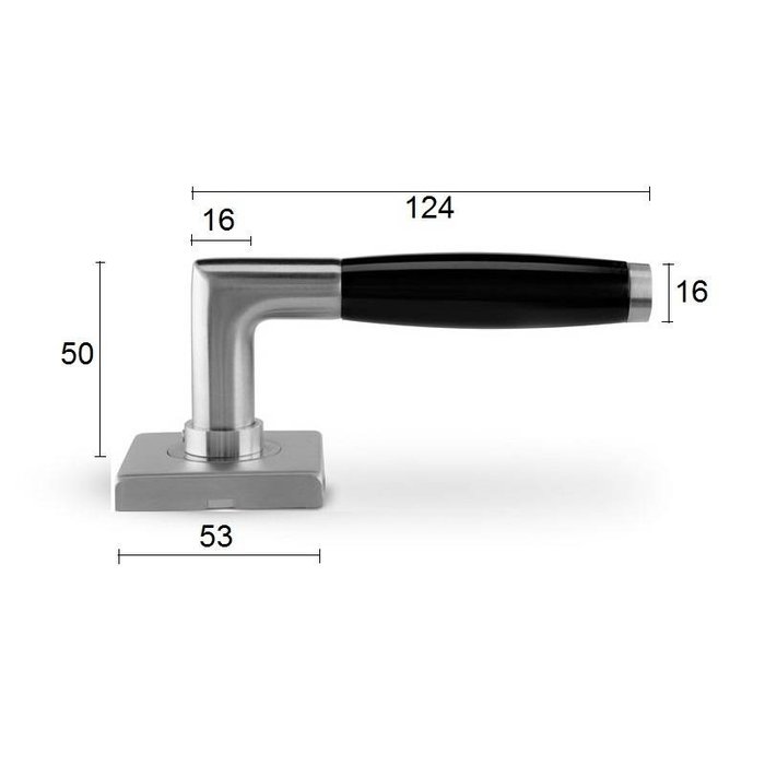 In-Door Solid stainless steel door handle Copenhagen on rectangular shield