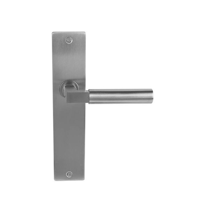 In-Door Solid stainless steel door handle Sofia on rectangular shield