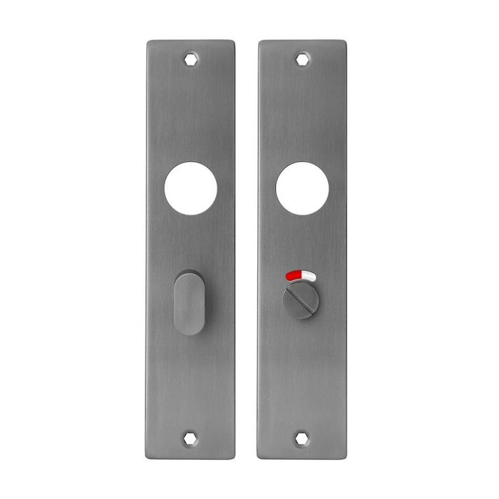 In-Door Solid stainless steel door handle Riga on long shield