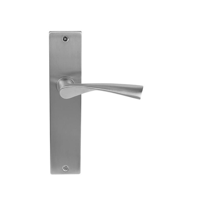 In-Door Solid stainless steel door handle Paris on rectangular blind shield