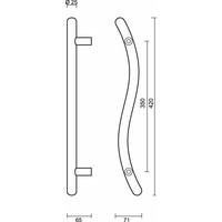 DEURTREKKER S 25/350/420 INOX PLUS PAAR VOOR GLAS