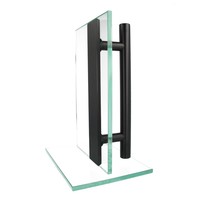 Deurgreep T+vlak 25/500/600 zwart paar voor houten deur