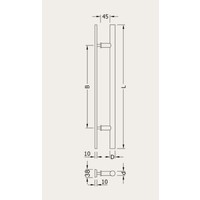 Deurgreep T+vlak 25/500/600 zwart paar voor houten deur