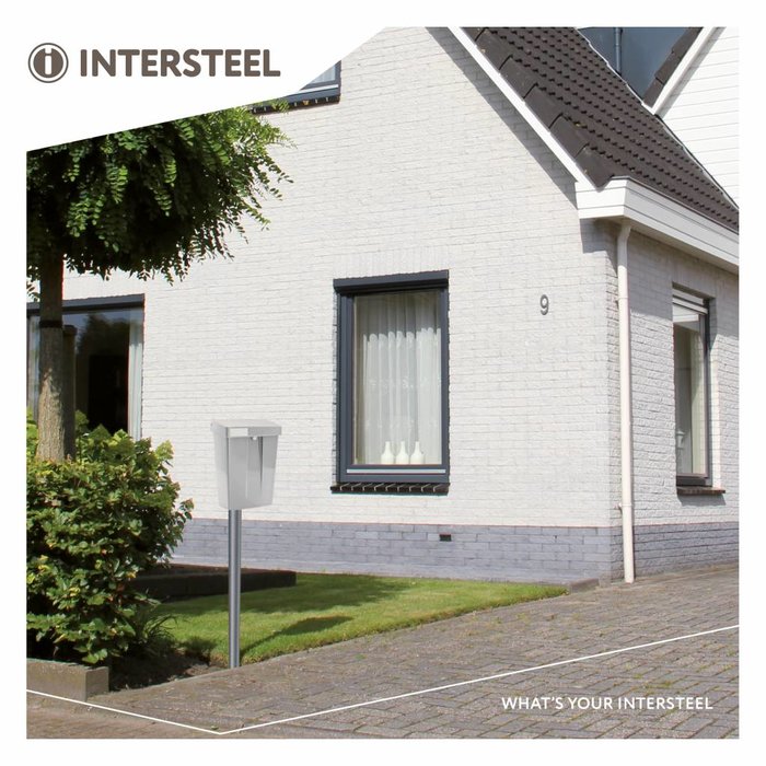 Intersteel Intersteel Briefkasten mit Schloss (2 Schlüssel) Silber Edelstahloptik Kunststoff RAL9006