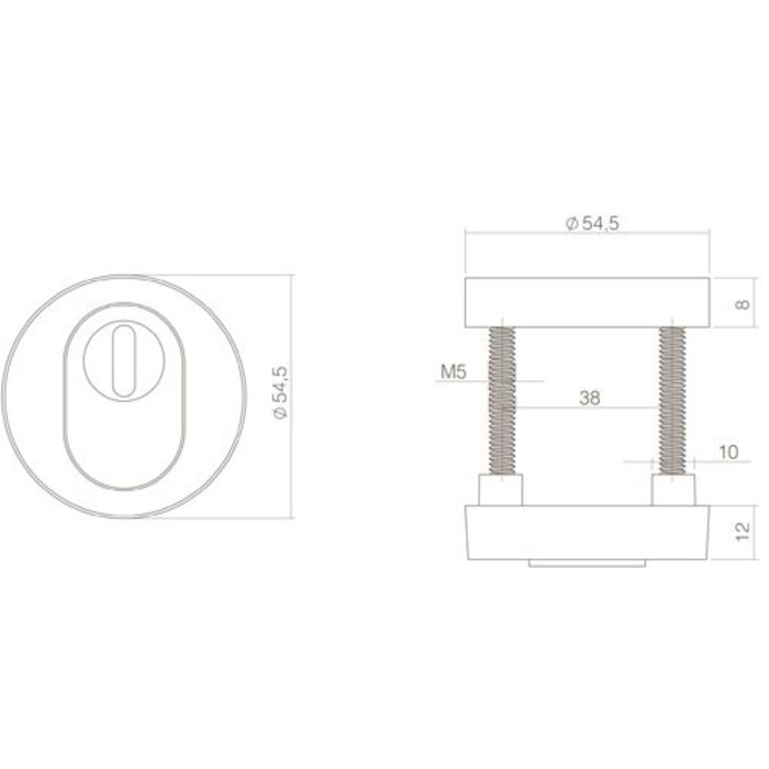 Intersteel SKG3 Veiligheidsrozet rond verdekt met kerntrek beveiliging M6 RVS/mat zwart