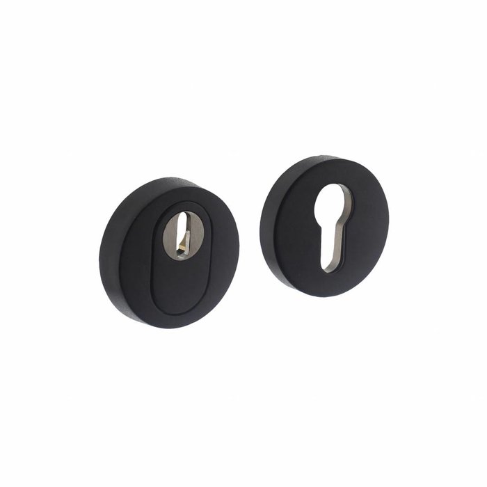 Intersteel Rosette de sécurité SKG3 ronde dissimulée avec protection anti-arrachement, acier inoxydable M6/noir mat