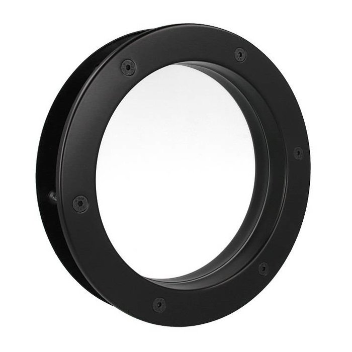 Black porthole B4000 400 mm + transparent safety glass