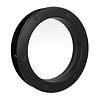 Black porthole B4000 250 mm with transparent safety glass