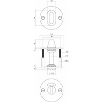 WC-sluiting 8mm rond plat 50x2mm geborsteld RVS