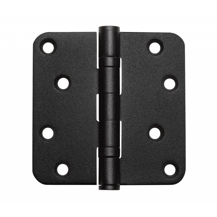 In-Door Zwart kogelscharnier afgerond 89x89x2.5 mm RVS structuurlak