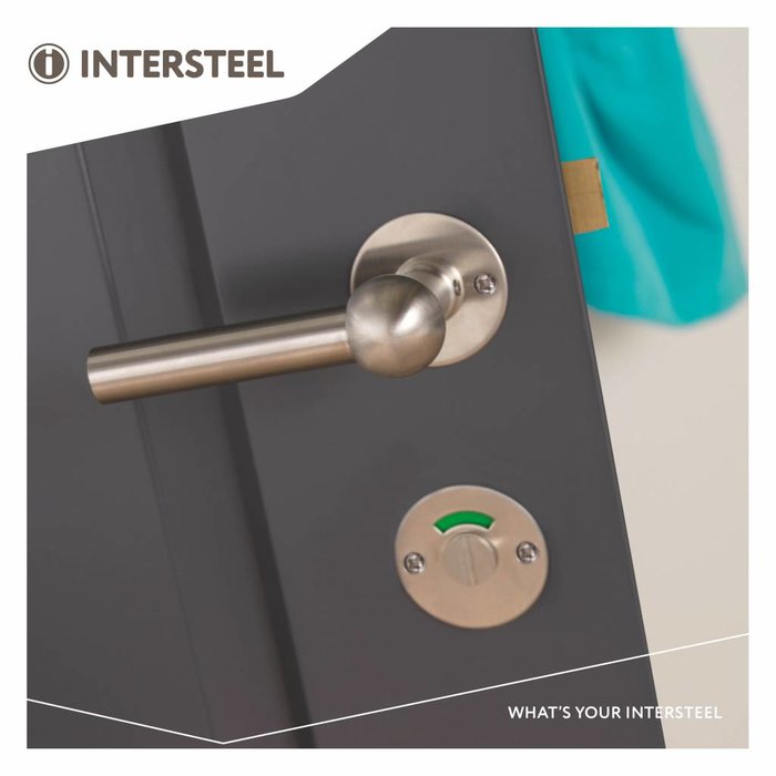 Intersteel WC closure 8mm round flat 50x2mm brushed stainless steel