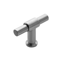Meubelknop T-vorm 20mm massief geborsteld rvs