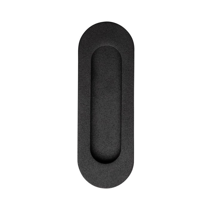 In-Door Poignee de porte coulissante ovale 120x40mm avec laque structurée noire mate
