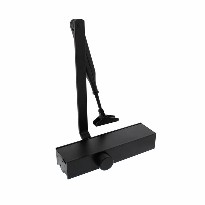 Intersteel Zwarte deurdranger met schaararm, Type DR120, 207x55x40, sluitkracht 2~4