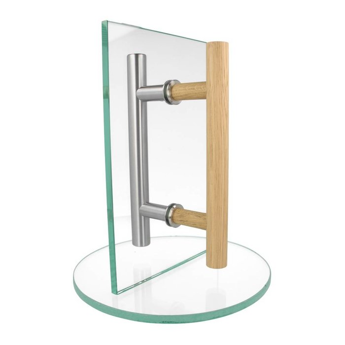 Acier inoxydable + poignée de porte en bois pour sauna ou spa 25/150/250 mm