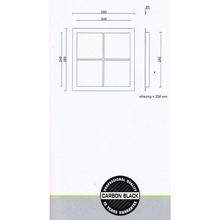HDD Quadratisches Bullauge im Retro-245-mm-Carbon-Look