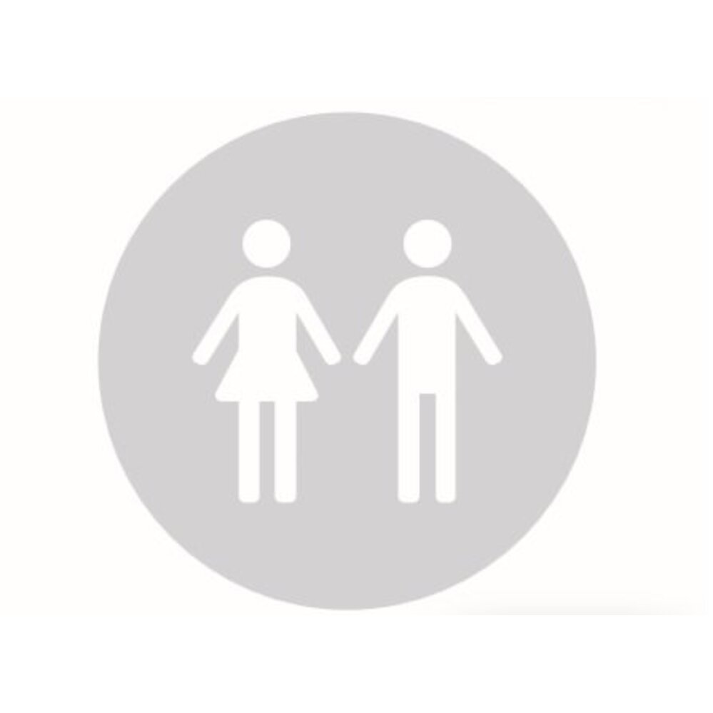 Glas rond picto WC 198mm dikte 4mm