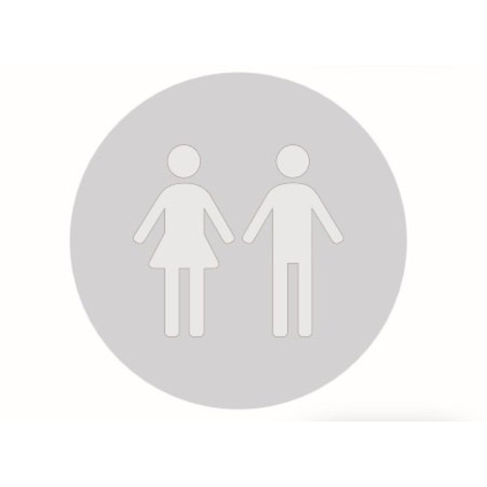 HDD Store de toilette picto rond en verre 198mm épaisseur 4mm