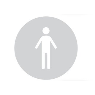 HDD Glas rond picto WC man 298mm dikte 4mm