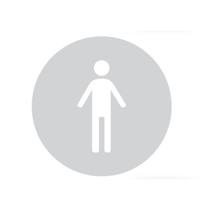 HDD Glass round picto toilet man 298mm thickness 4mm