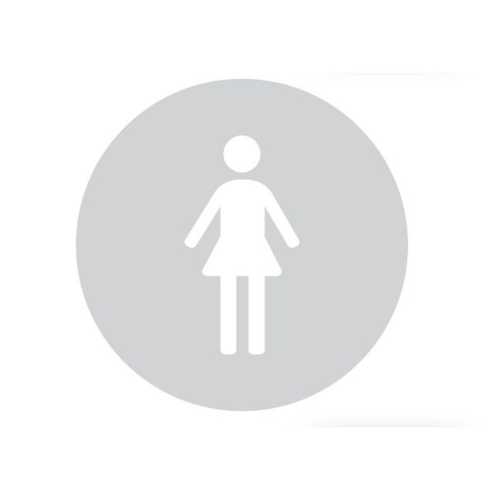 HDD Glas rond picto WC vrouw 198mm dikte 4 mm
