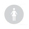 HDD Glas rond picto WC vrouw 298mm dikte 4mm