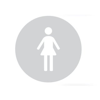 HDD Glass round picto toilet woman 298mm thickness 4mm