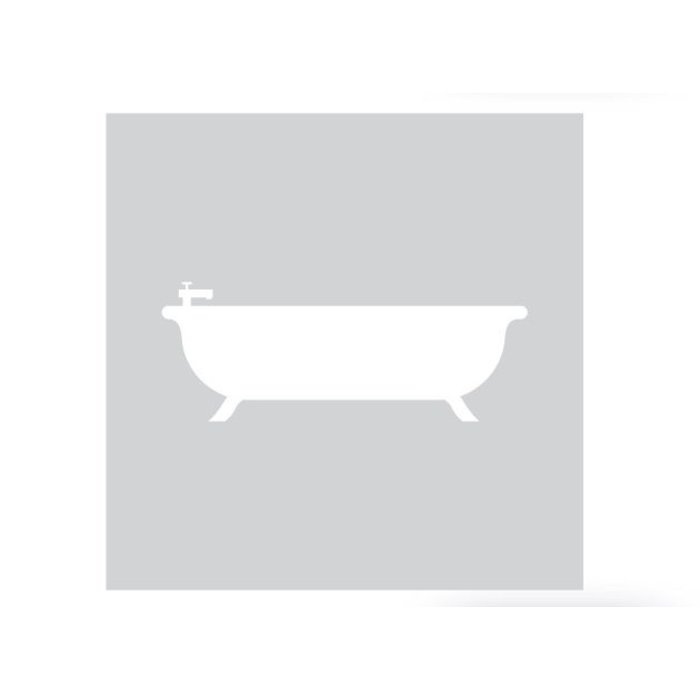 HDD Glass square picto bathtub 198mm thickness 4mm