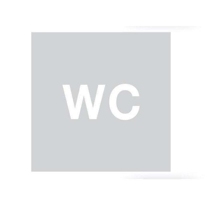 HDD Piktogramm-WC aus Glas, quadratisch, 198 mm, Dicke 4 mm