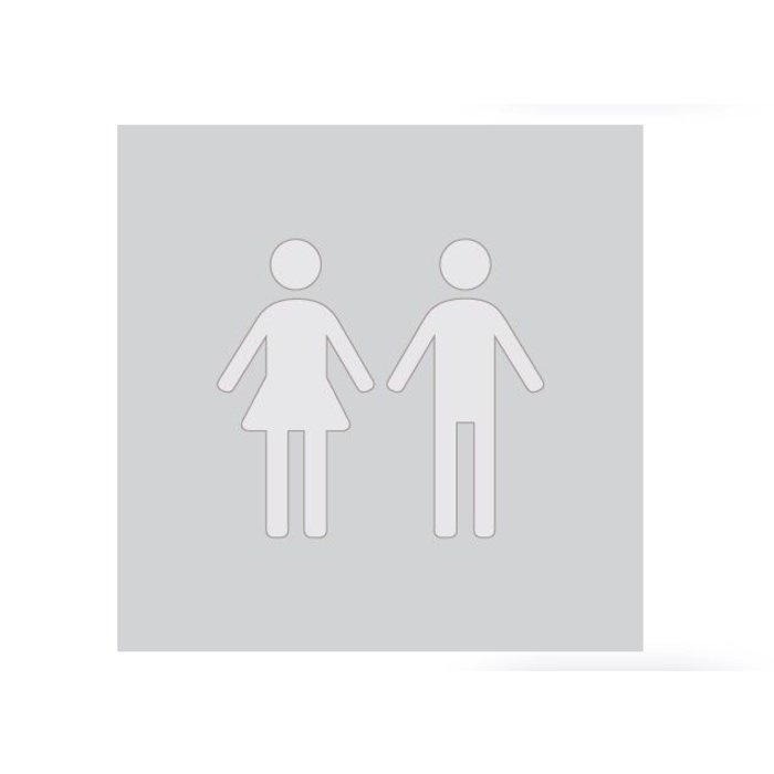 HDD Glas vierkant picto WC blind 198mm dikte 4mm