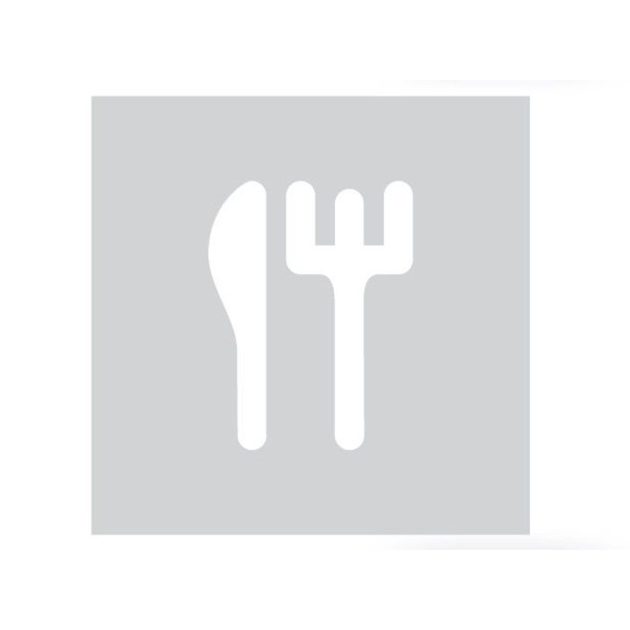 HDD Glass square picto cutlery 198mm thickness 4mm