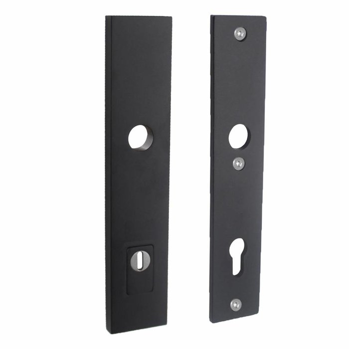 Intersteel SKG3 Schutzschilde Rechteckprofil Zylinderloch 92mm schwarz