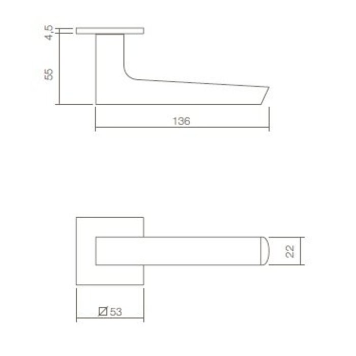 Intersteel Intersteel Deurkruk Arjan Moors Sliced No.1 met rozet rvs geborsteld-zwart