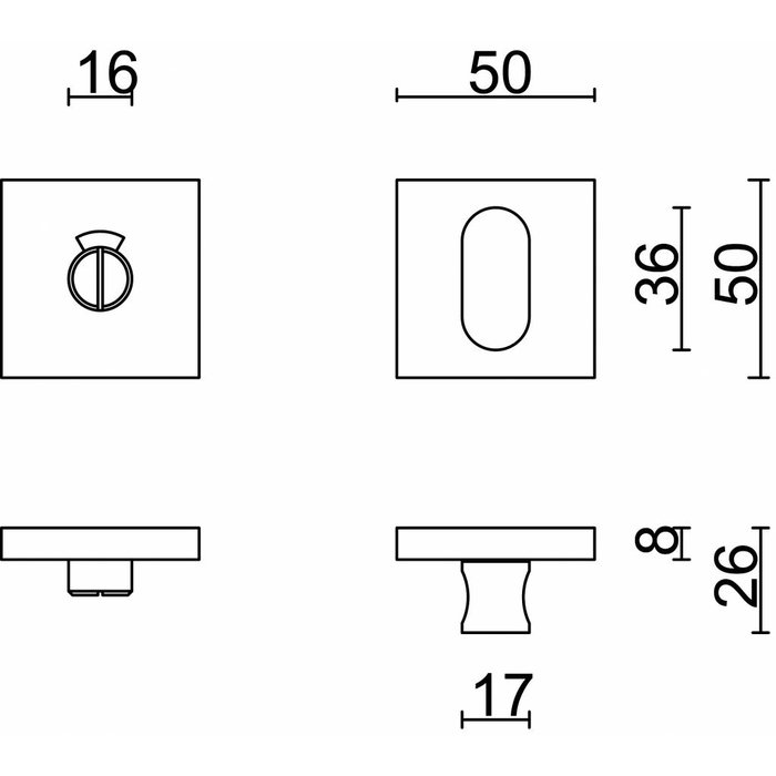 HDD WC-Armaturen, kubische Form, Schwarz