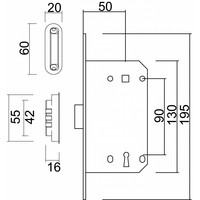 MAGNEETSLOT AGB 22MM INOX LOOK 90MM