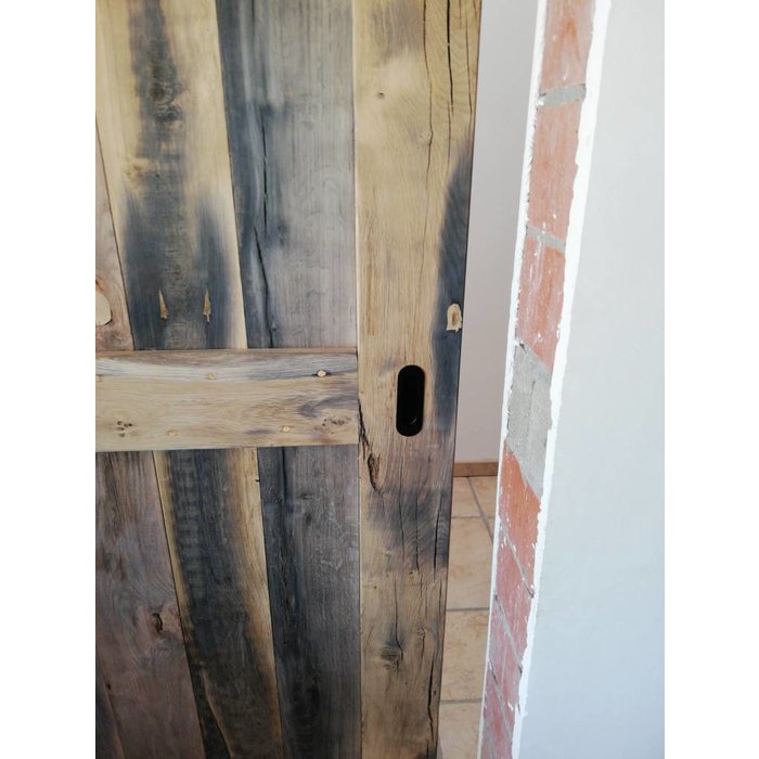 In-Door Ovale Schiebetürschale 120x40mm mit mattschwarzem Strukturlack