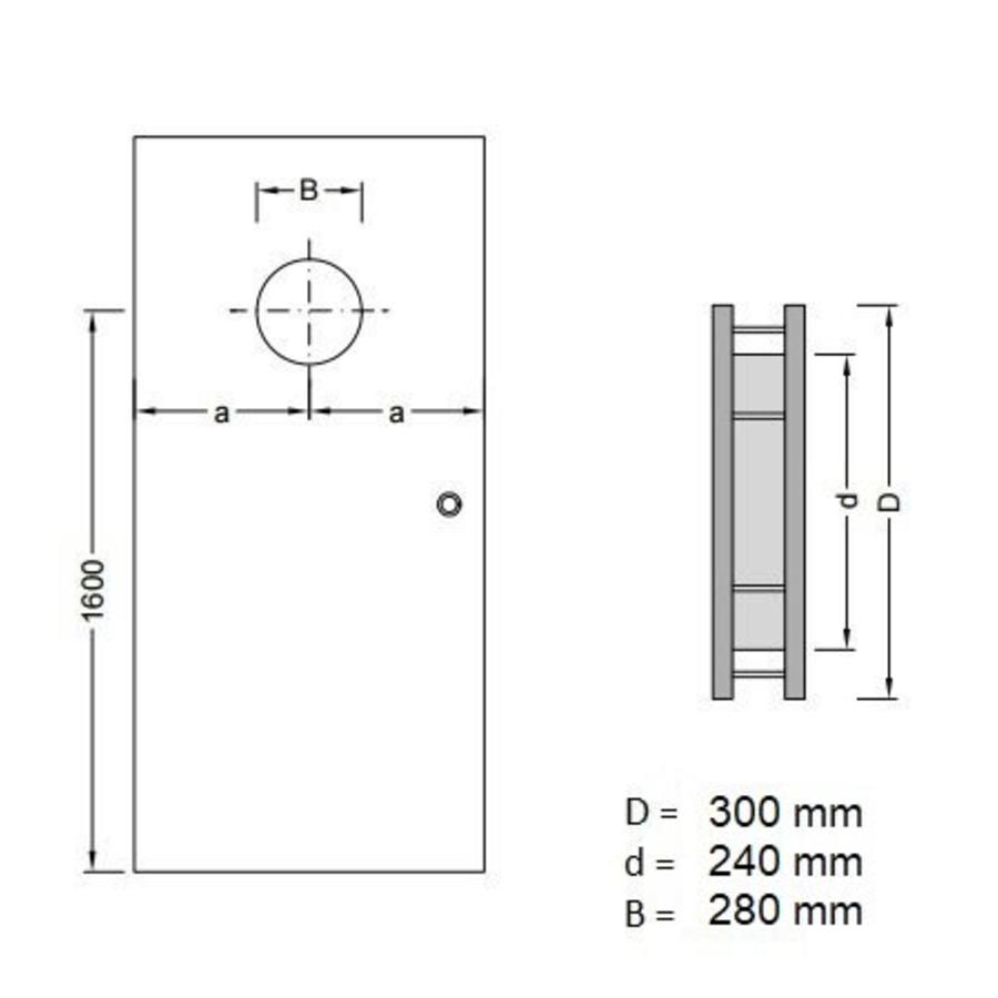 Dünnes Bullauge 250 mm passend für fast jede Tür und sehr