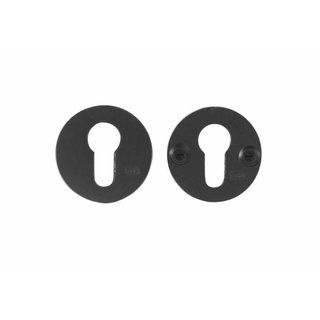 Dauby Set veiligheidsrozet rond 50mm - verouderd ijzer - zwart