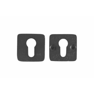 Dauby Set of safety rosette square 50mm - aged iron - black