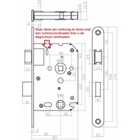 WONINGBOUW CILINDER DAG- EN NACHTSLOT 55 MM, VOORPLAAT AFGEROND RVS, 20X175, DOORN 50MM INCL. SLUITPLAAT