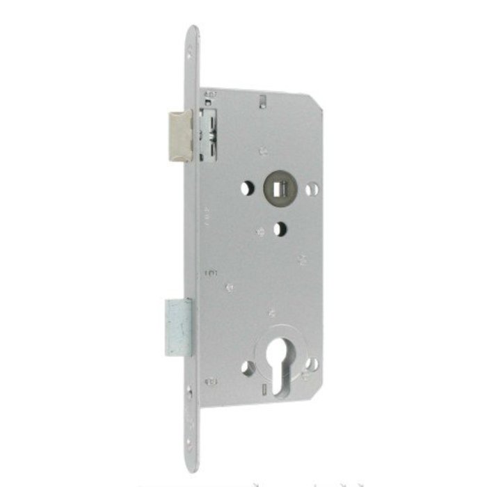 Assa Abloy Litto Zylinderschloss 90/50 aus lackiertem Edelstahl mit abgerundeter Frontplatte von 240x22mm