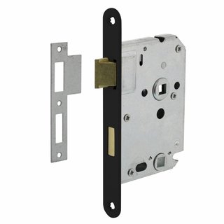 Intersteel Bathroom / toilet lock 63/8mm, Black, 20x175mm, mandrel 50mm incl. Lock plate