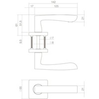 Intersteel Deurkruk Minos op vierkant rozet mat zwart