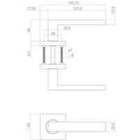 Intersteel Deurkruk Hera op vierkant rozet mat zwart