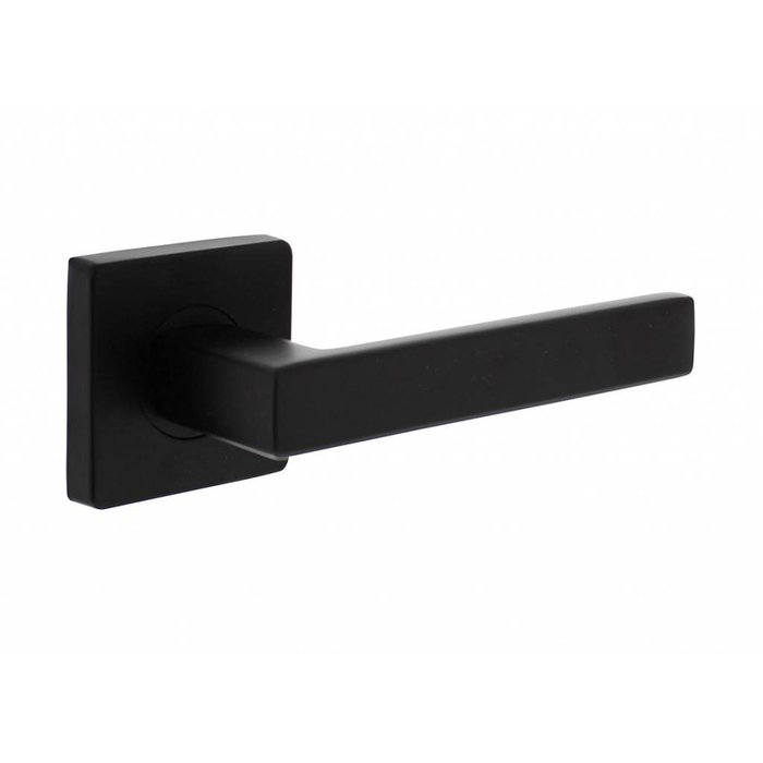 Intersteel Door handles Hera on square rosette matt black without key plates