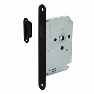 Intersteel Schwarzes Magnetfassschloss, Frontplatte Edelstahl schwarz lackiert, 20x175, Dorn 50mm