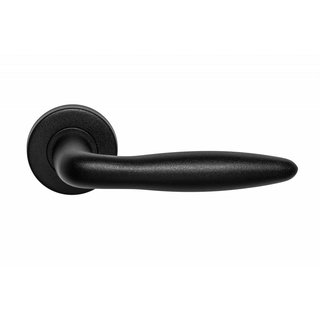 In-Door Black door handles 'Liz' on round rosettes