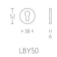1 Cilinderplaatje BASICS LBY50 6 mm PVD Gepolijst Koper