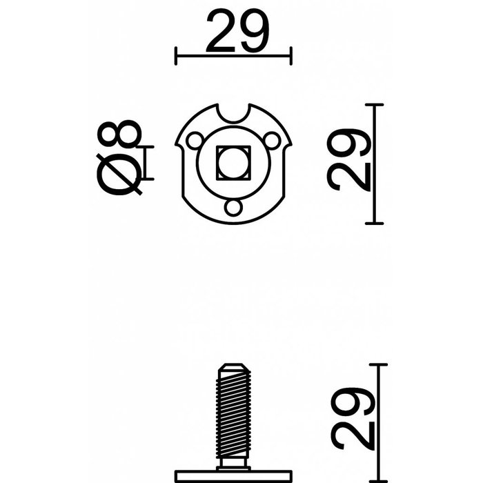 HDD Montageplatte für Schranktür + Pin 8X8MM