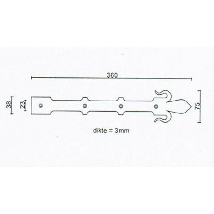 HDD Scharnier sierstuk 360mm carbon black look